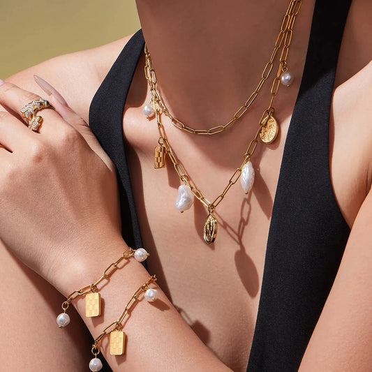 DIY Charm Buckle Necklace & Bracelet | 18K Gold Plated Stainless Steel Customisable Fashion Jewellery