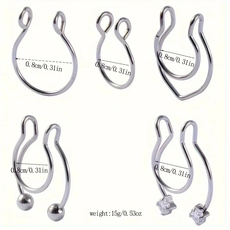 S&S 28-Piece Boho Nose Ring Set | Stainless Steel Mixed Colours