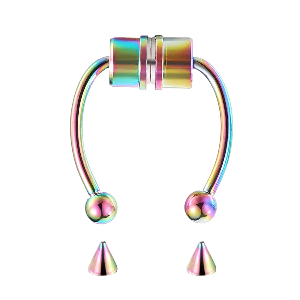 S&S Faux Septum Horseshoe Hoop Nose Ring | Non-Piercing | 9 Designs