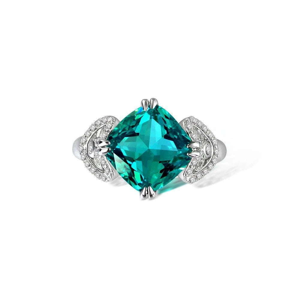 MuShan Jewelry Factory 5ct Square 10*10 High Carbon Diamond Ring With Exquisite European and American Style 925 Silver Ring