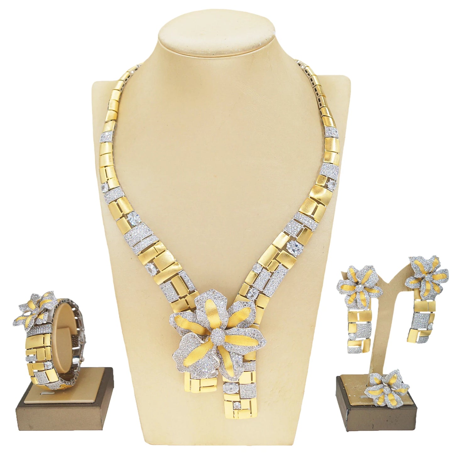 Zhuerrui Dubai Couples Dating Jewelry Set Design Sense Chain Gold Plated Romantic Nigerian Ladies High-end JewelryHZ24009196