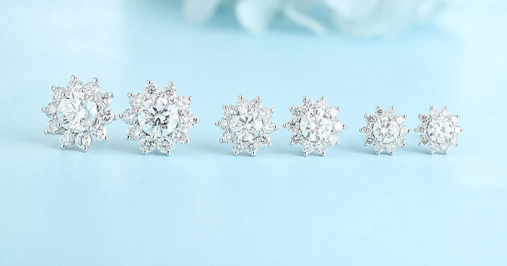 Gemfiori Igi Gia Certified HPHT CVD Lab Grown Made Created Diamond 14k 18k Solid Gold 4 Prong Earrings Stud Lab Grown Studs 1 2 3 Carat