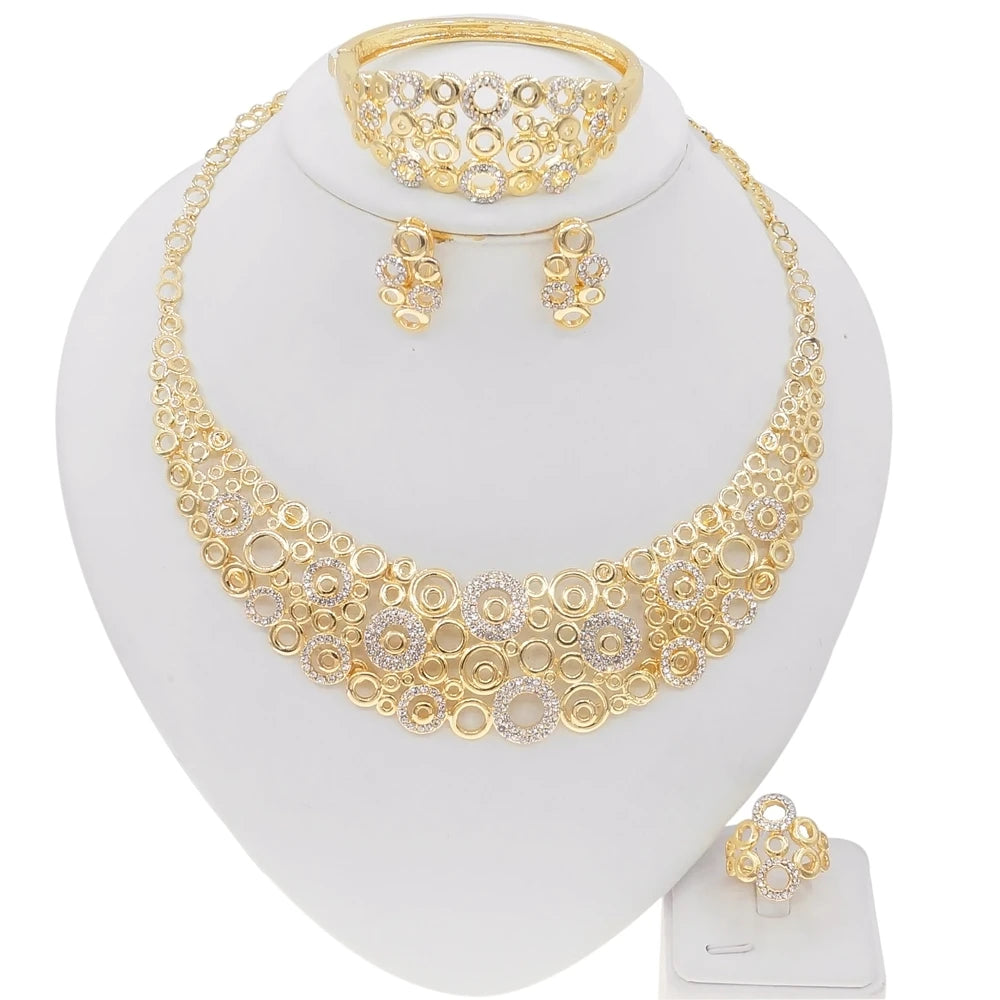 Zhuerrui Hot Sale Butterfly Xoxo Necklace Set Rhinestones Exquisite 4Piece Set Gold Filled Women Bridal Jewelry Set HN21030614