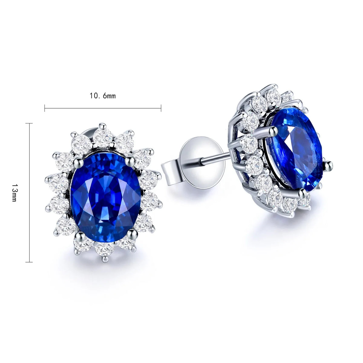 Gemfiori Anster S925 Silver Lab-Grown Diamond Oval Cut Sapphire Trendy Drop Earrings for Wedding & Party