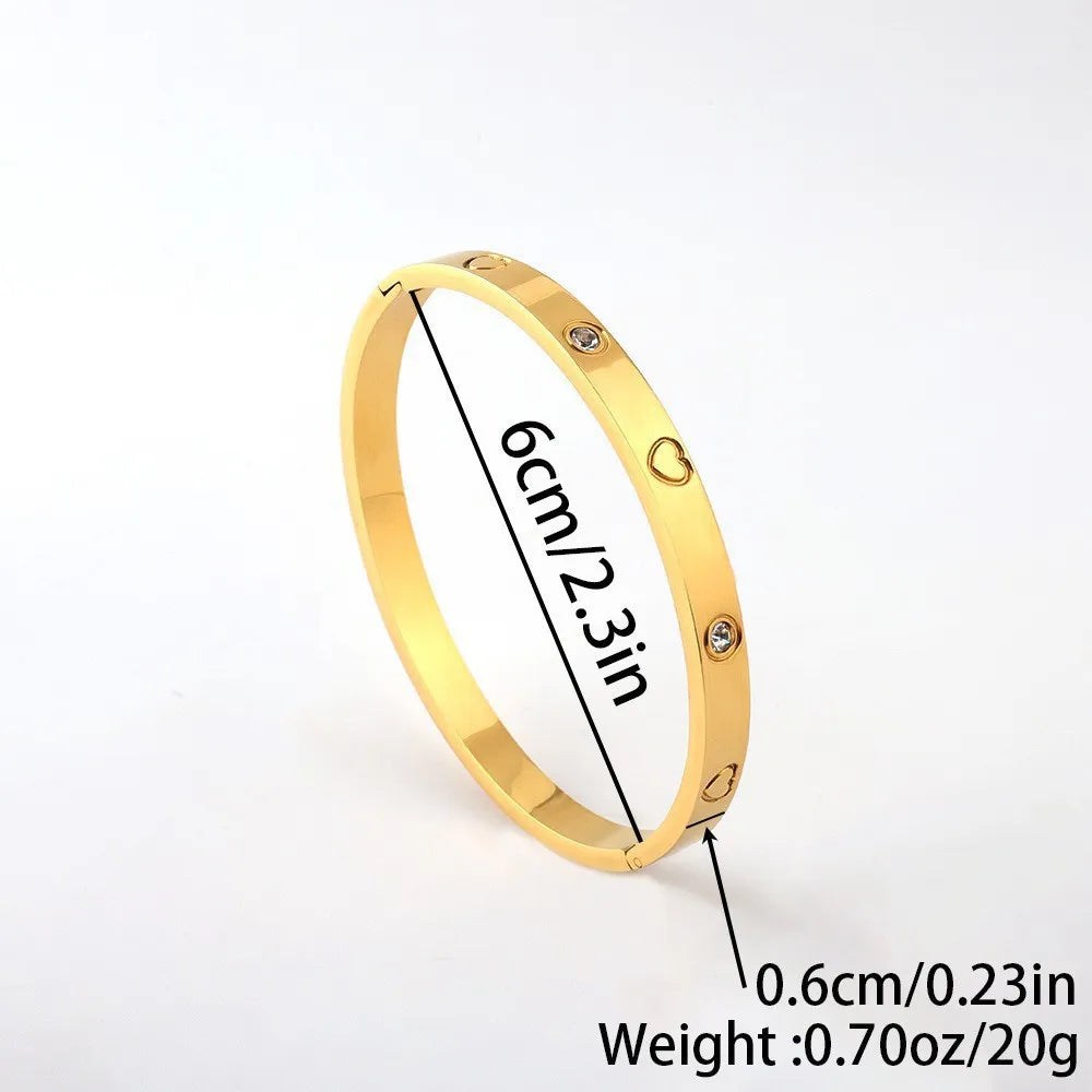 REBEL Stainless Inoxydable Stainless Steel 18K Gold Plated Roman Women Fashion Jewelry Bracelets Bangles