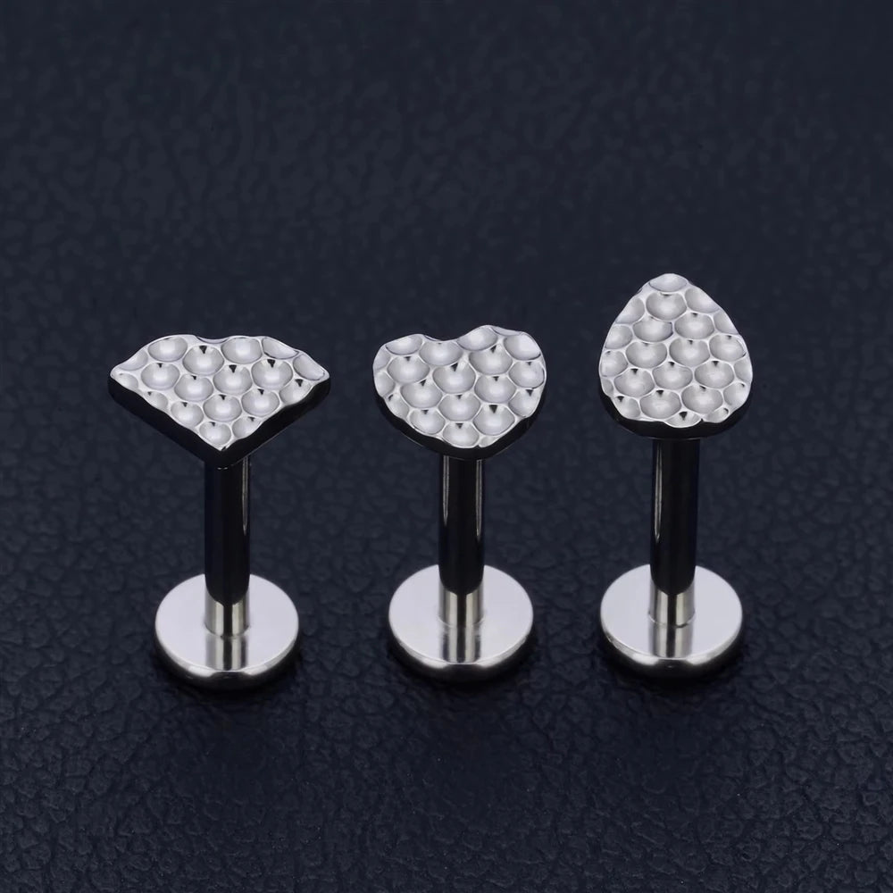 ASTM F136 Titanium 16G Various Styles Ear Nose Studs Labret Lip Earrings Cartilage Tragus Helix Lobe PVD Plated Piercing Jewelry