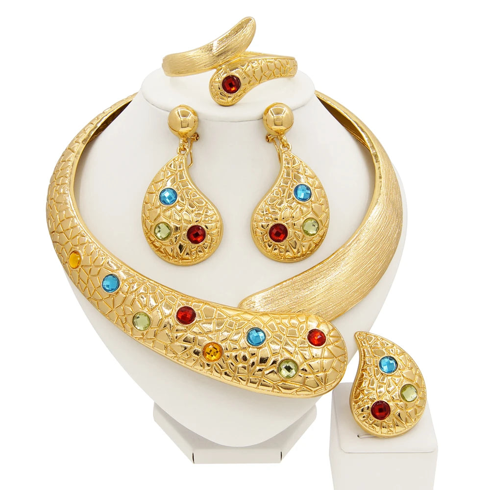 Zhuerrui Brazilian Gold Jewelry Sets Design Luxury Fashion Jewelri Set Designer Party Fine Italiano Women Jewellery Set H00560
