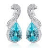 Gemfiori Custom Women's Perabia fusion Pear Earrings 925 Sterling Silver Customized Symmetrical Design Earrings for Jewelry