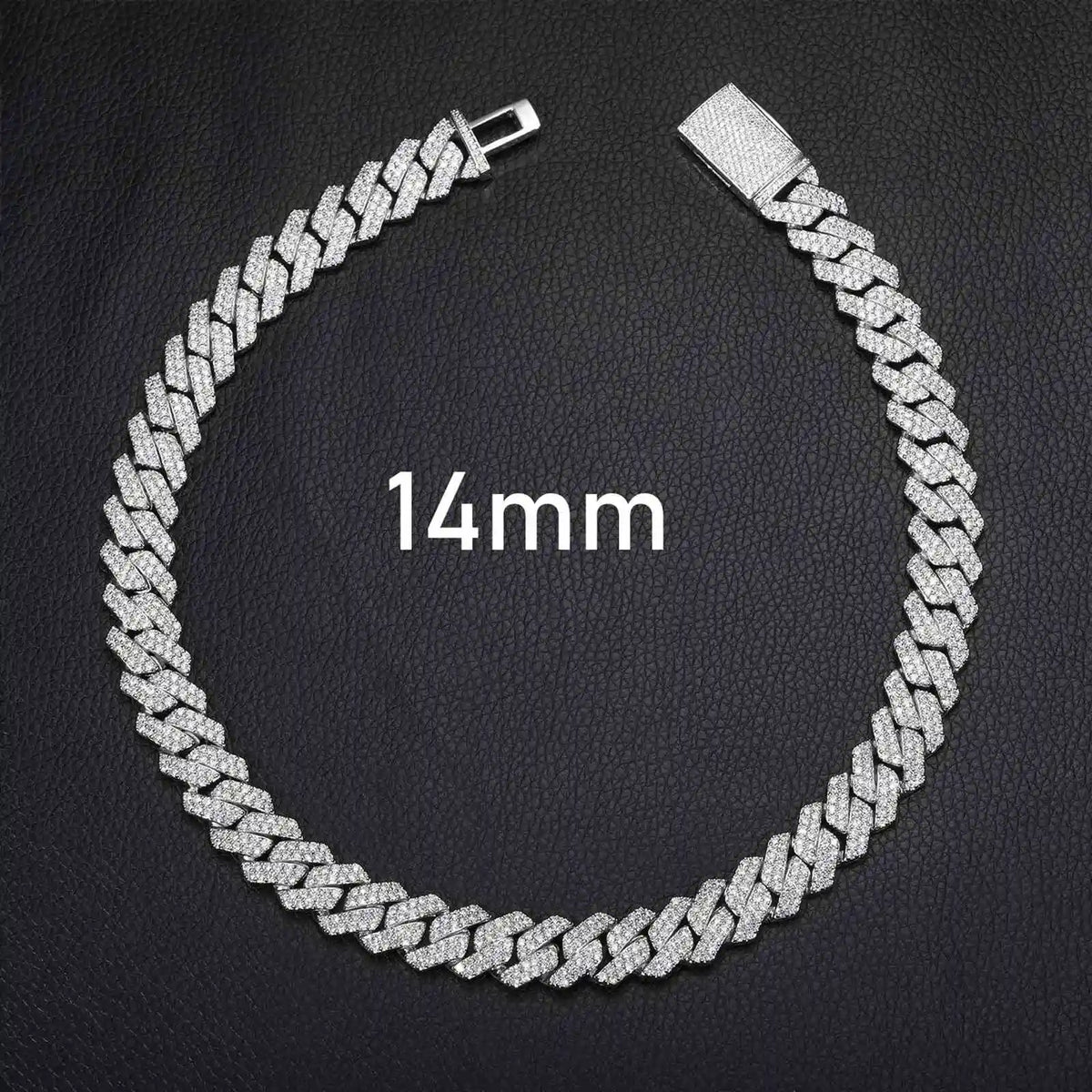 Wholesale Hip Hop Jewelry Fashion 8mm-22mm Gold Plated Brass Prong CZ Diamond Iced Out Cuban Link Chain Necklace for Men Women