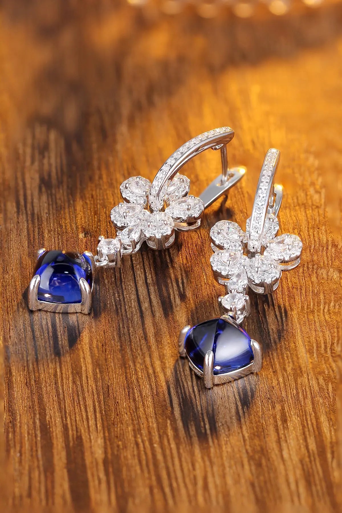 Gemfiori Anster High Quality S925 Lab Grown Sapphire Earring Stud Dainty Gemstone Stud Earrings for Women Daily Wear Gift