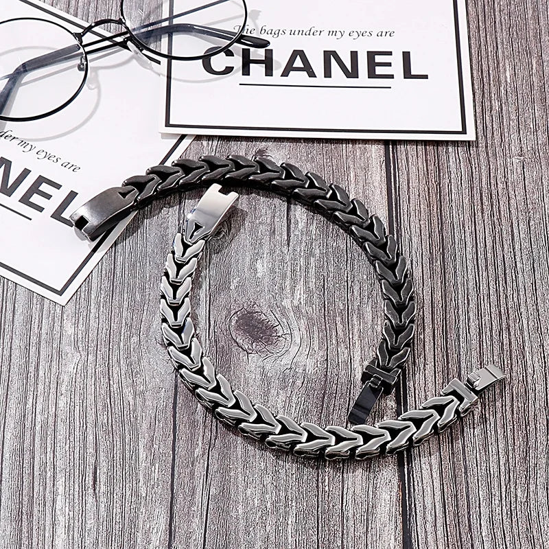 KALEN Mature Stainless Steel Fashion Jewelry Bracelets Casual Style Links Bracelet for Men