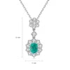 Gemfiori Statement Pendant Customized Jewelry Lab Grown Sapphire Rhodium Plated Chains Sterling Silver 925 Vintage Diamond for Her Gift