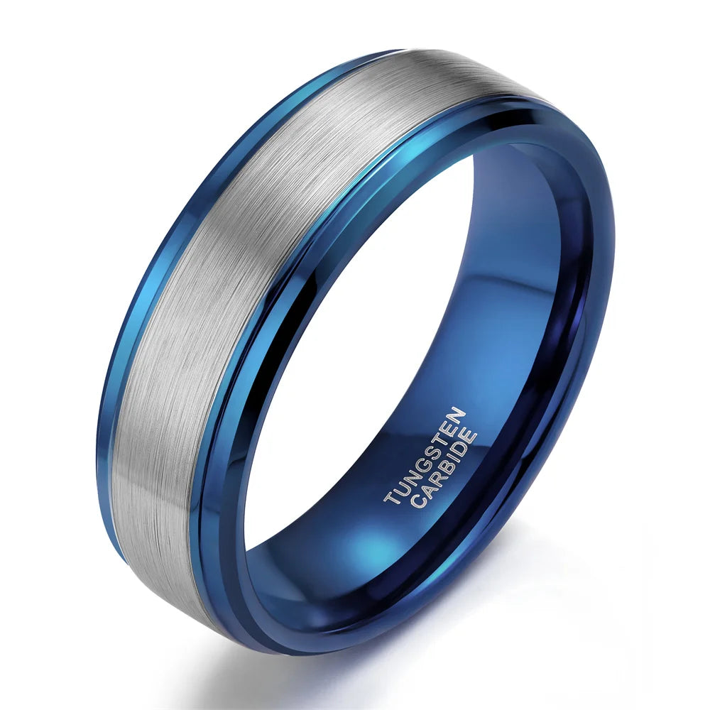 REBEL Two-Tone Brushed Tungsten Carbide Ring