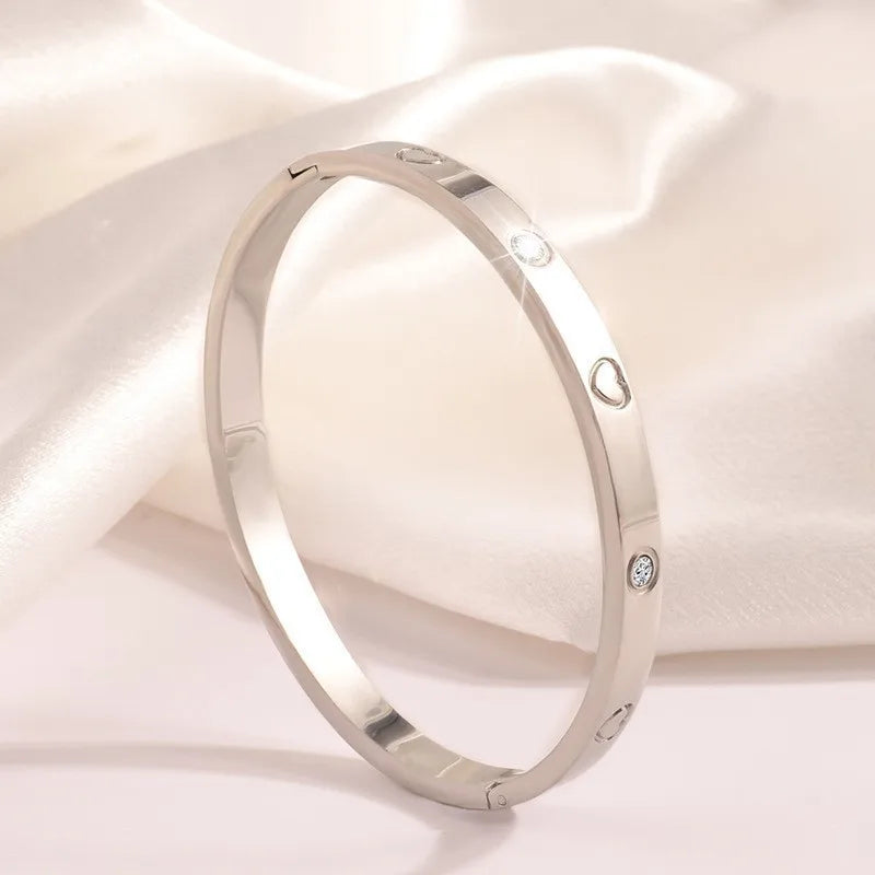 REBEL Stainless Inoxydable Stainless Steel 18K Gold Plated Roman Women Fashion Jewelry Bracelets Bangles