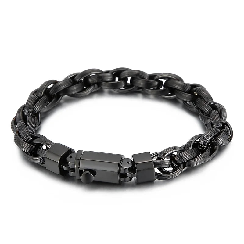 KALEN Fashion 235mm Hip-Hop Stainless Steel Chain Bracelets for Men