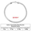 RINNTIN SB Finding Jewelry Men Cuban Link Chain Bracelet Custom Pulsera Men Hip Hop 925 Sterling Silver Chain Bracelet