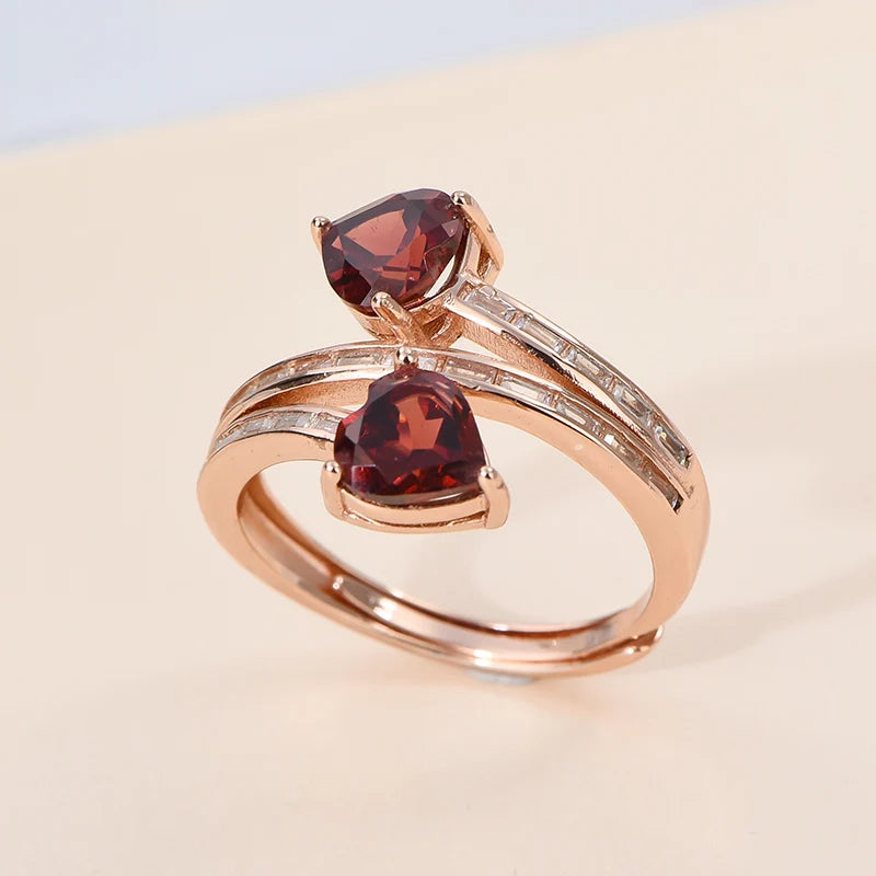 Gioiellieri Natural Garnet Rings Red Garnet Gemstone Rings for Jewelry Business With Custom Logo Bulk Orders Service