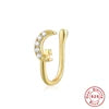 S&S 925 Silver Gold Plated Zircon Nose Cuff | Non-Piercing Flower Moon Star Heart