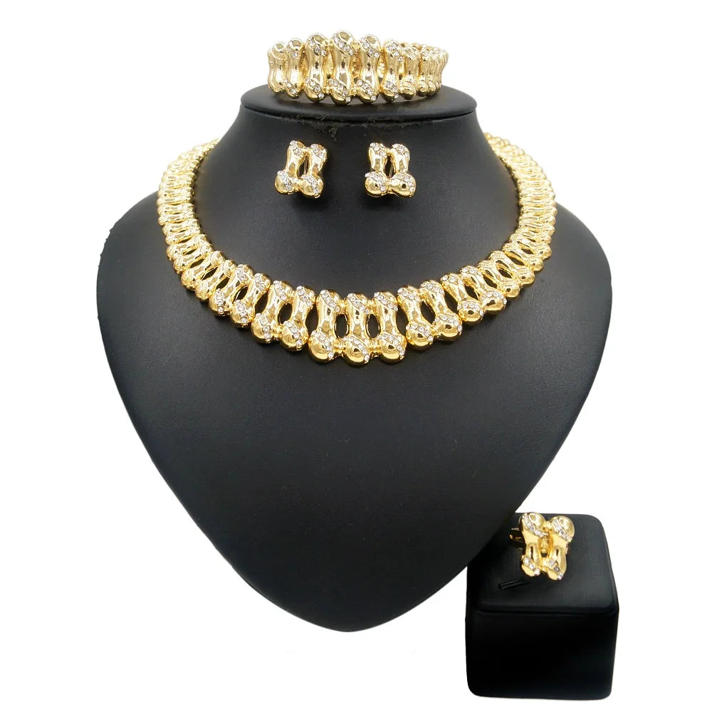 Zhuerrui Bridal Luxury Jewelry Set Italian Silver Color Jewelry Sets  Women Wedding Party Nigerian Jewellery Sets HA10082