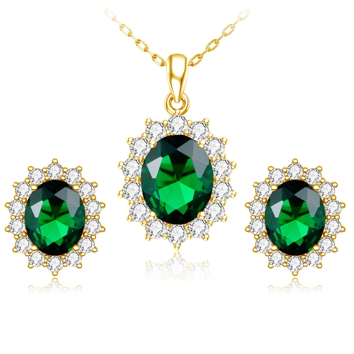 ArtistA Custom Jewelry Any Ruby Gemstone Women 925 Sterling Silver 24k Gold Plated Rings and Earrings Jewelry Sets
