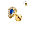ASTM F136 Titanium Helix Earring Labret 16G Star Shape CZ Paved Internal Thread Punk Style Nose Studs Piercing Jewelry Wholesale