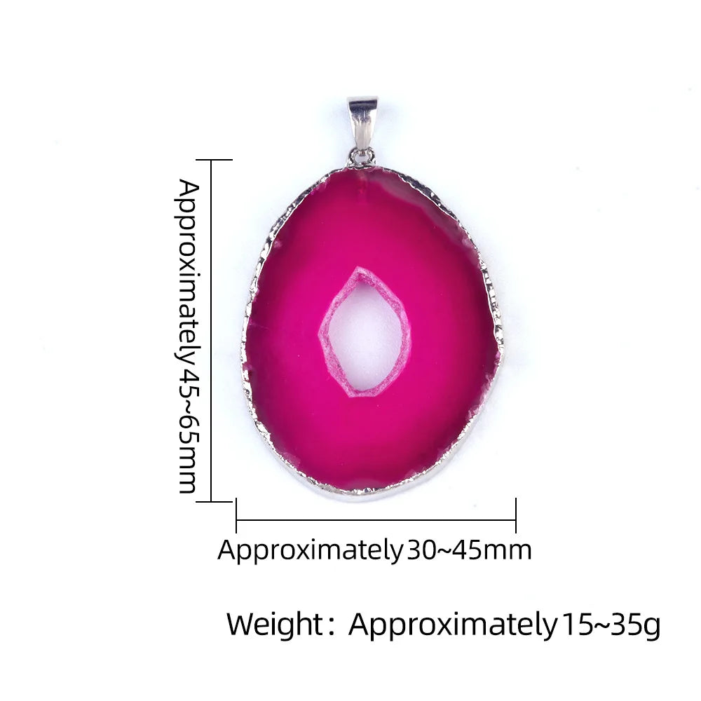 XOTICA Natural Stones Agate Crystal Pendant Gold Plated Gemstone Druzy Necklace Pendants for Women Fashion Jewelry