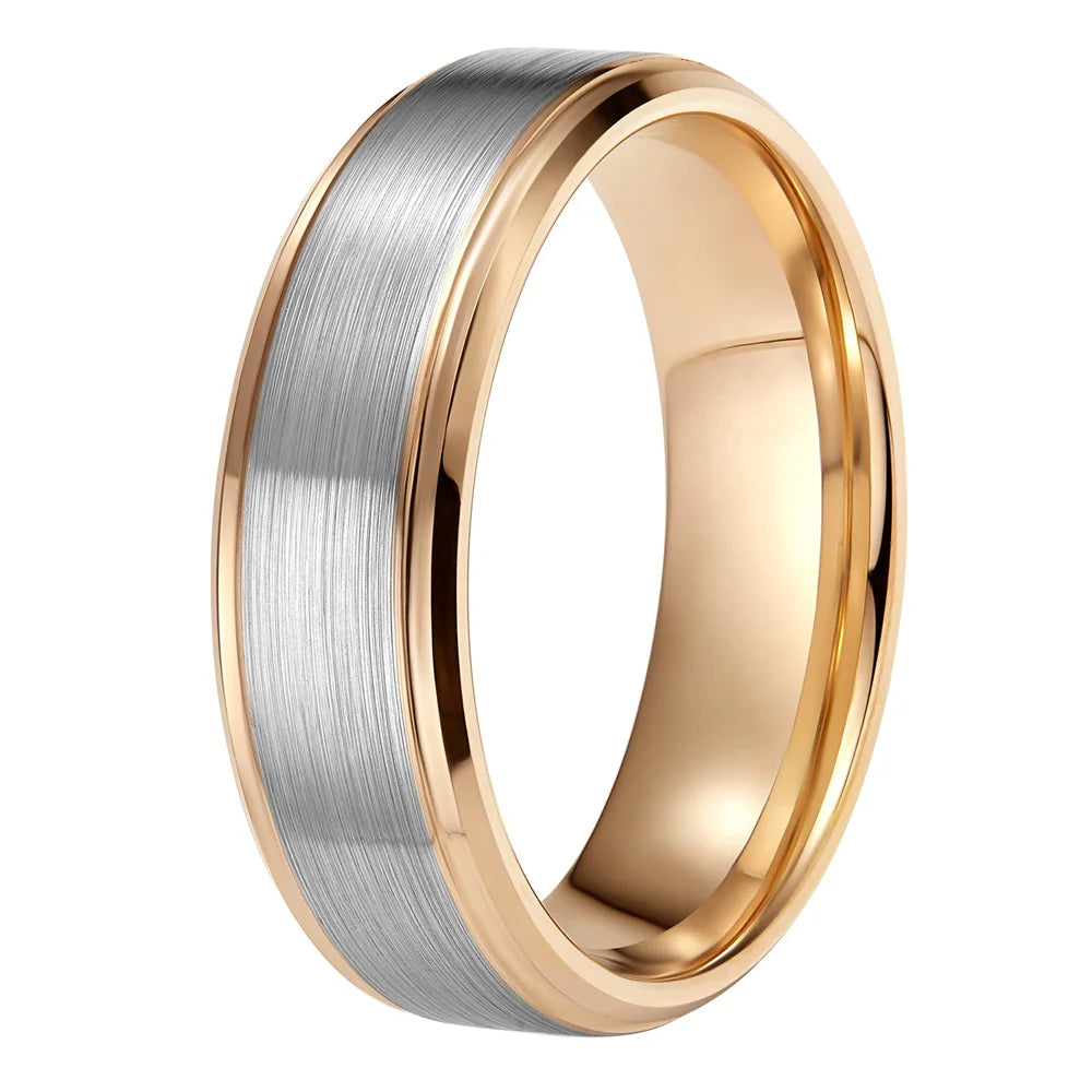 REBEL Two-Tone Brushed Tungsten Carbide Ring