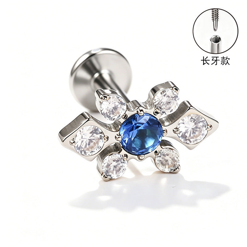 S&S ASTM F136 Titanium Zircon Helix Cartilage Stud | Gold | 31 Designs