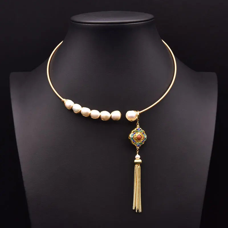 Natural Freshwater Pearl Pendant Necklace for Girl Party Gift Fashion Necklace Jewelry