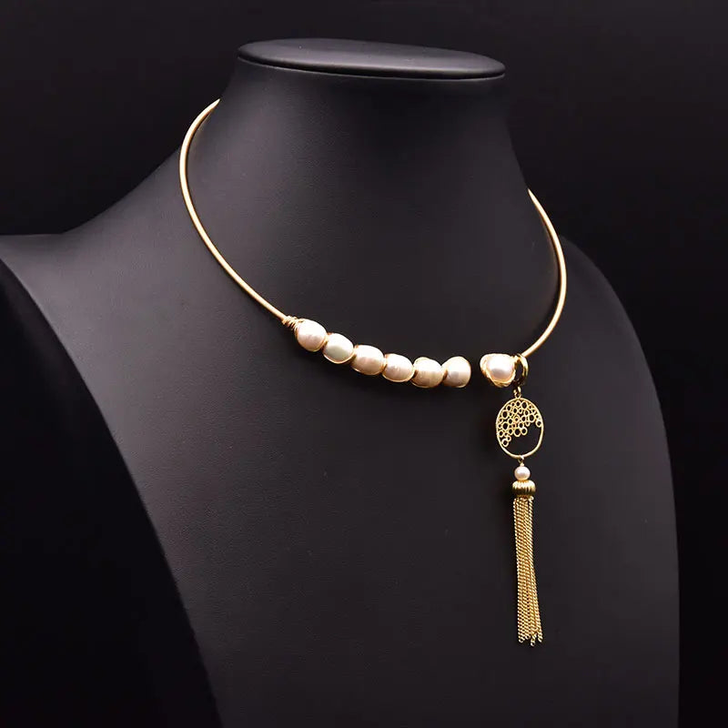 Natural Freshwater Pearl Pendant Necklace for Girl Party Gift Fashion Necklace Jewelry