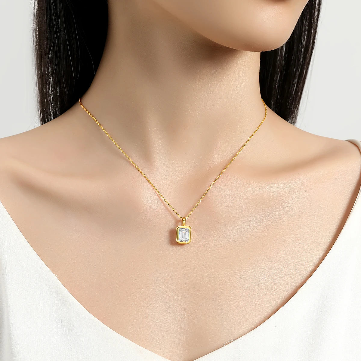Gioiellieri Factory Certified Bezel Set VVS Mossanite 14K Gold Pendant Link Chain Necklace for Men Women Small Batch Custom Logo Oem Odm