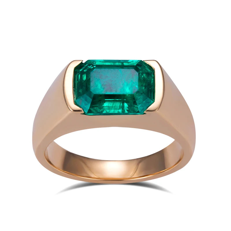 Messi Customized Jewelry MSR-1233 18K 2.2CT Lab Created Emerald Ring
