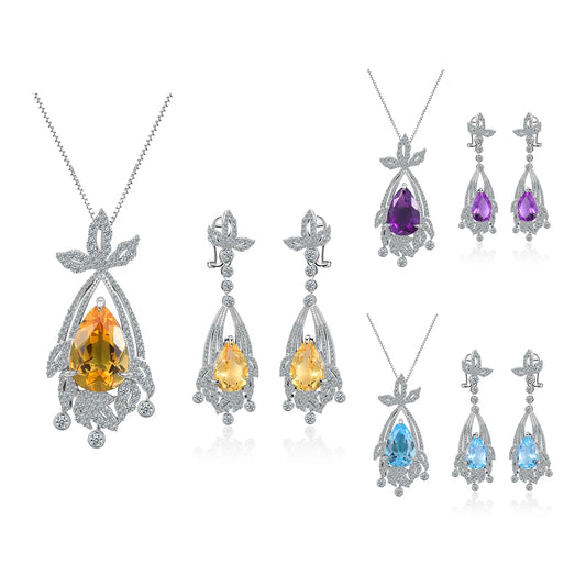 ArtistA Luna Gaze Blue Jewellery Set in 925 Sterling Silver