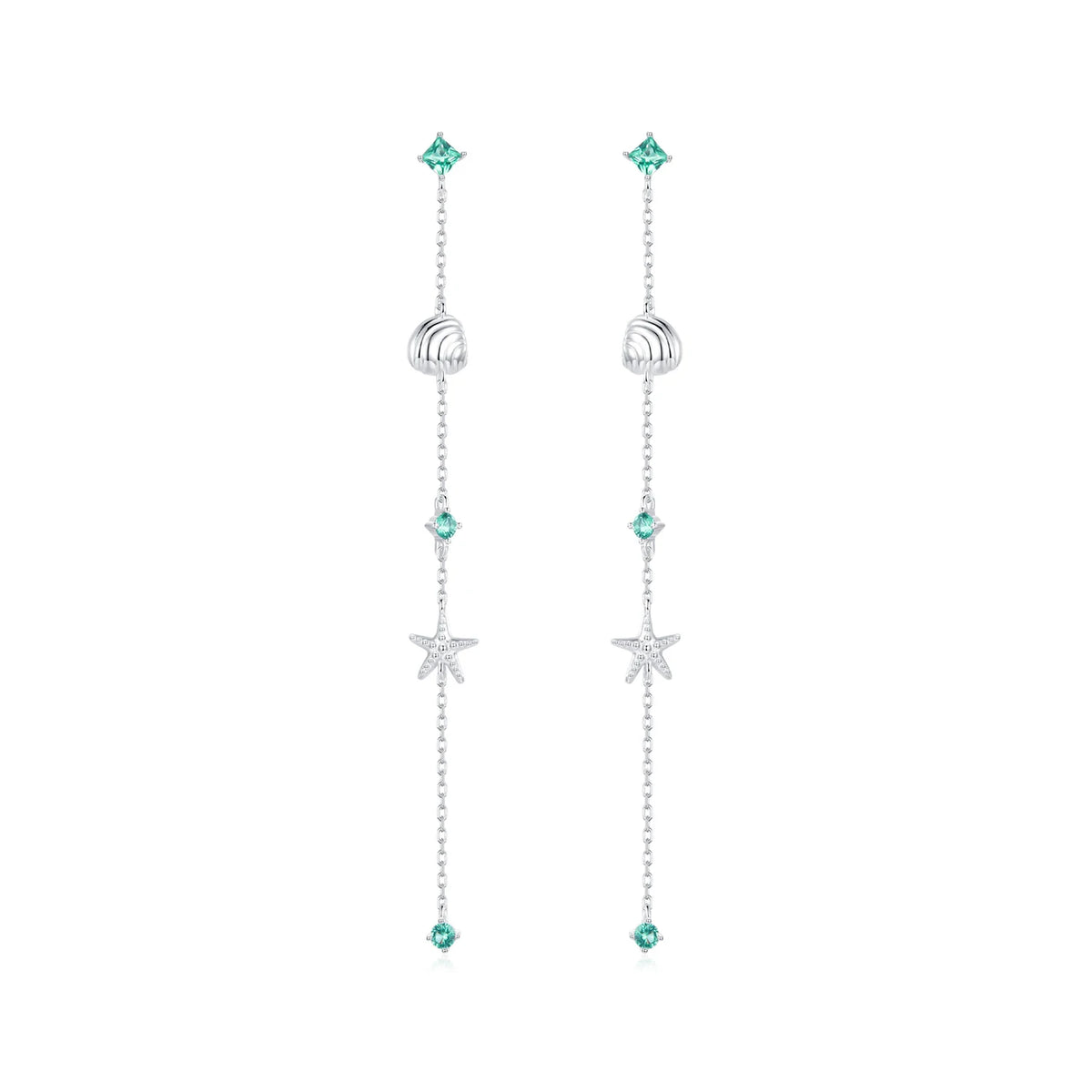 Qings Fashion Sterling Silver Jewelry Sets Fine Jewelry Marine Blue Ocean Conch Shell Turtle Bracelet Necklace Ring Earrings Set