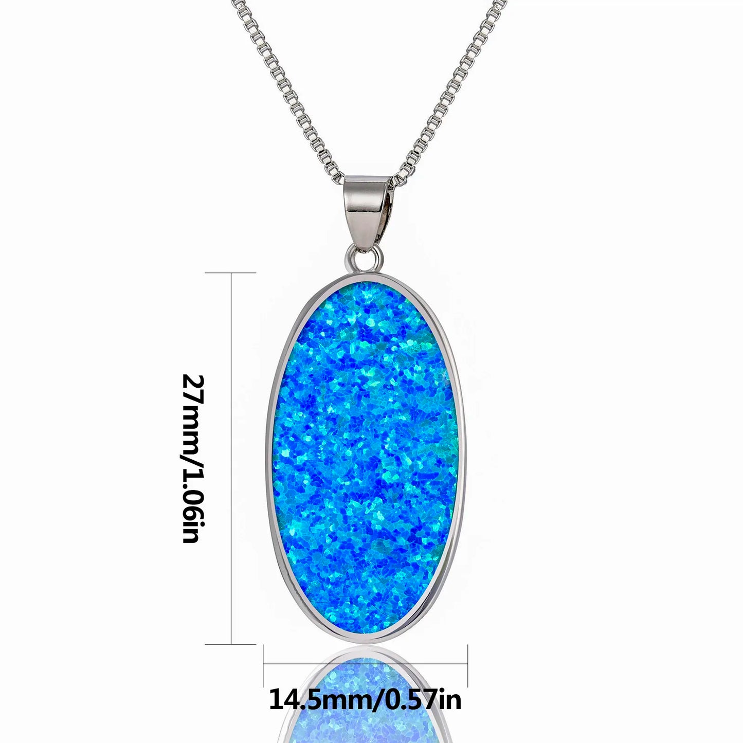 Aobao Gold Plated Opal Necklace Unisex Fashion Daily Casual Wear Jewelry