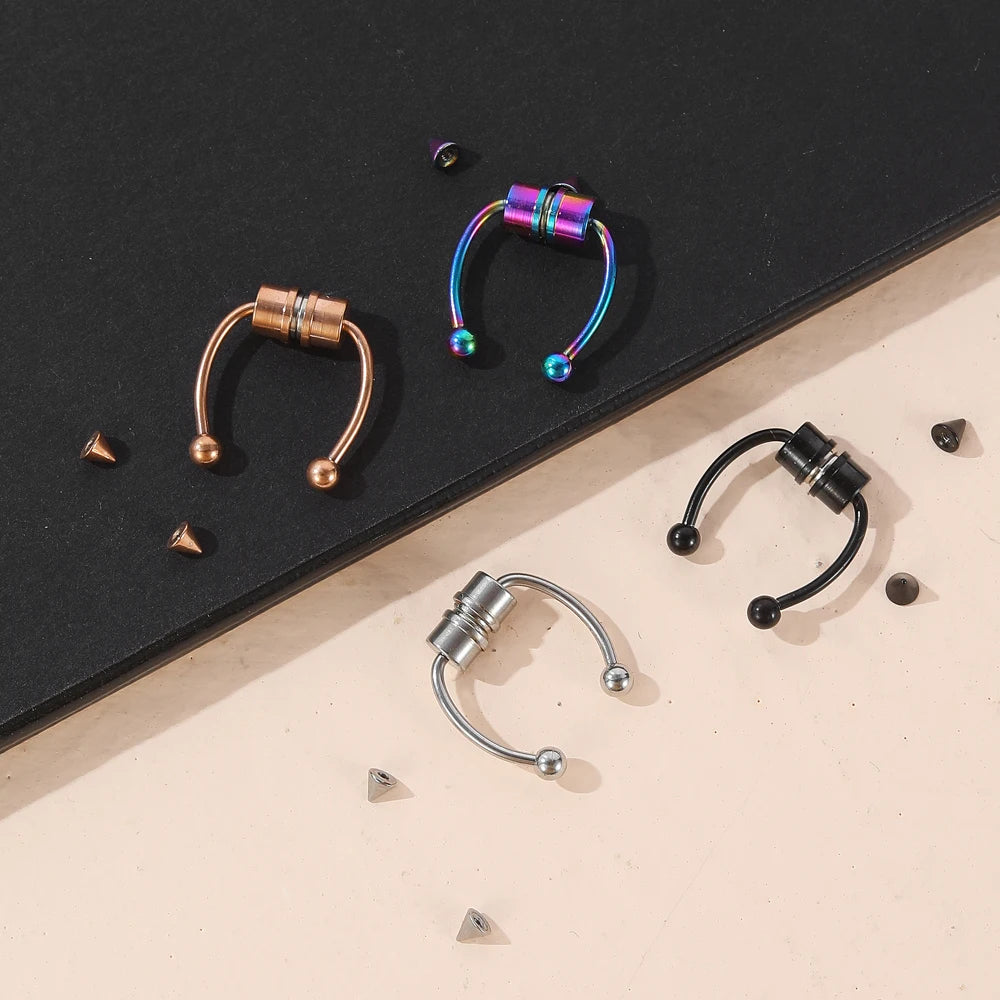 S&S Faux Septum Horseshoe Hoop Nose Ring | Non-Piercing | 9 Designs