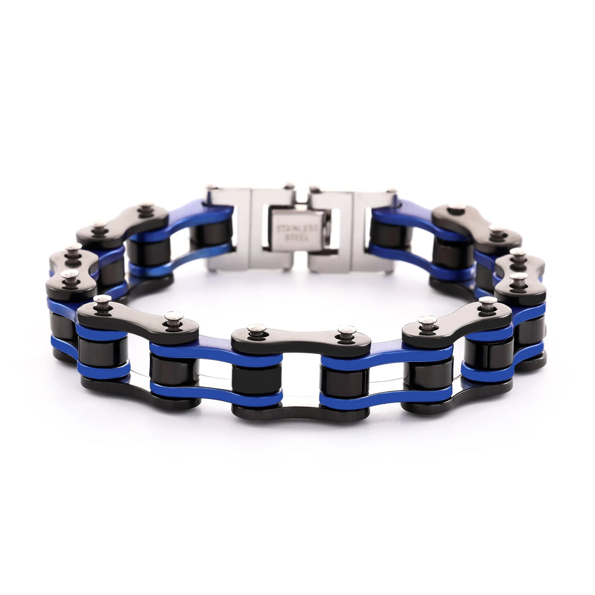 REBEL European American Punk Motorcycle Men's Bracelet Natural Stone Electroplating Rock Personality Chain