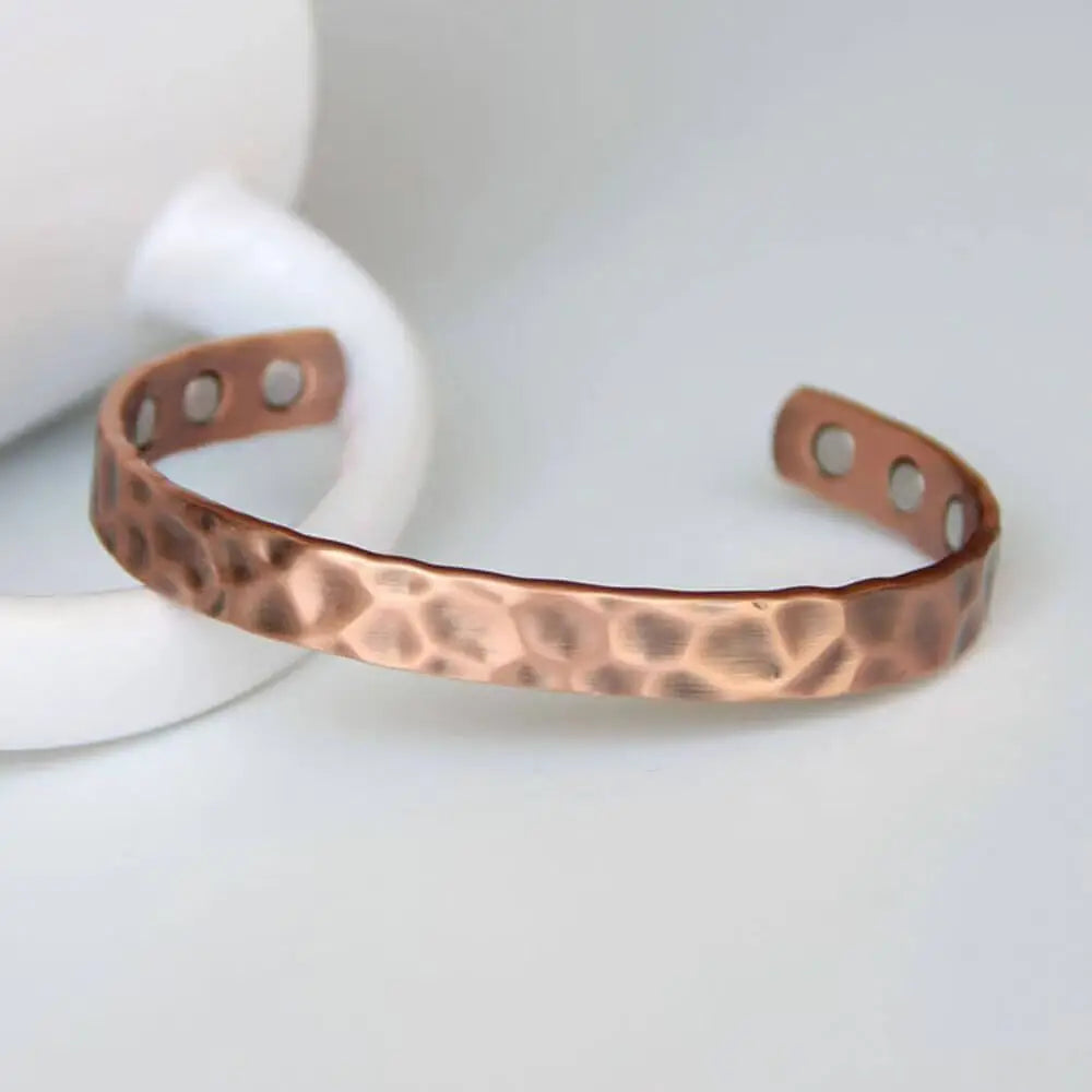 Hot Selling Hammered Magnetic Pure Copper Bracelet, Vintage Red Copper Bangle, Copper Bracelet for Healing Daily Wear Jewelry