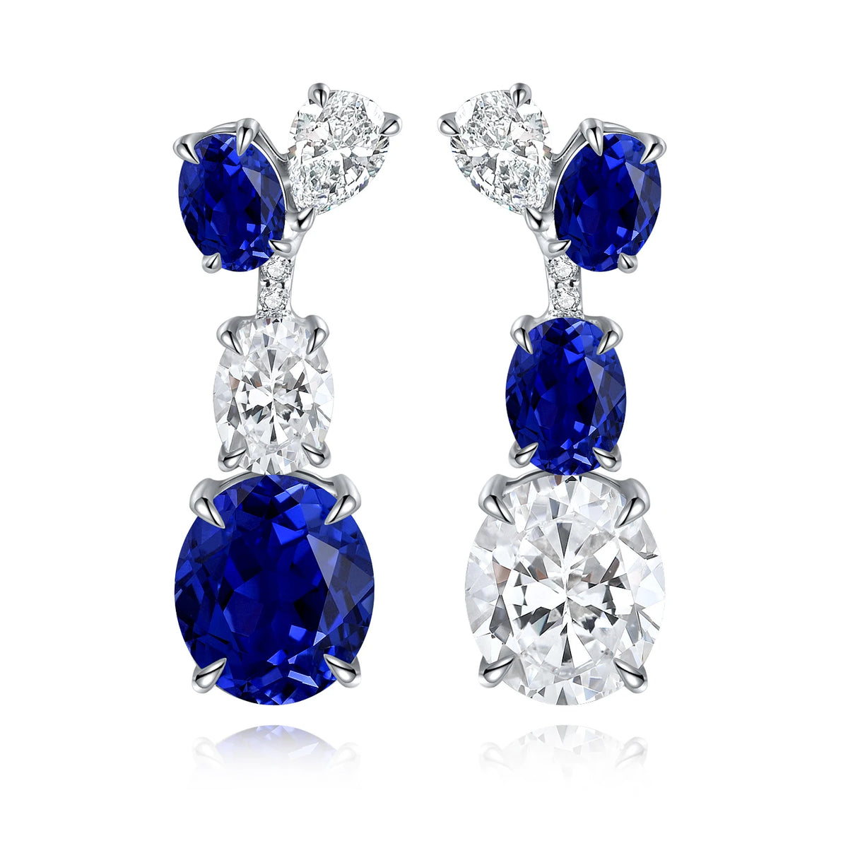 ArtistA S925 Sapphire Jewelry Lab Gemstone Earring Drop Luxury Jewelry Set Sterling Silver Earrings