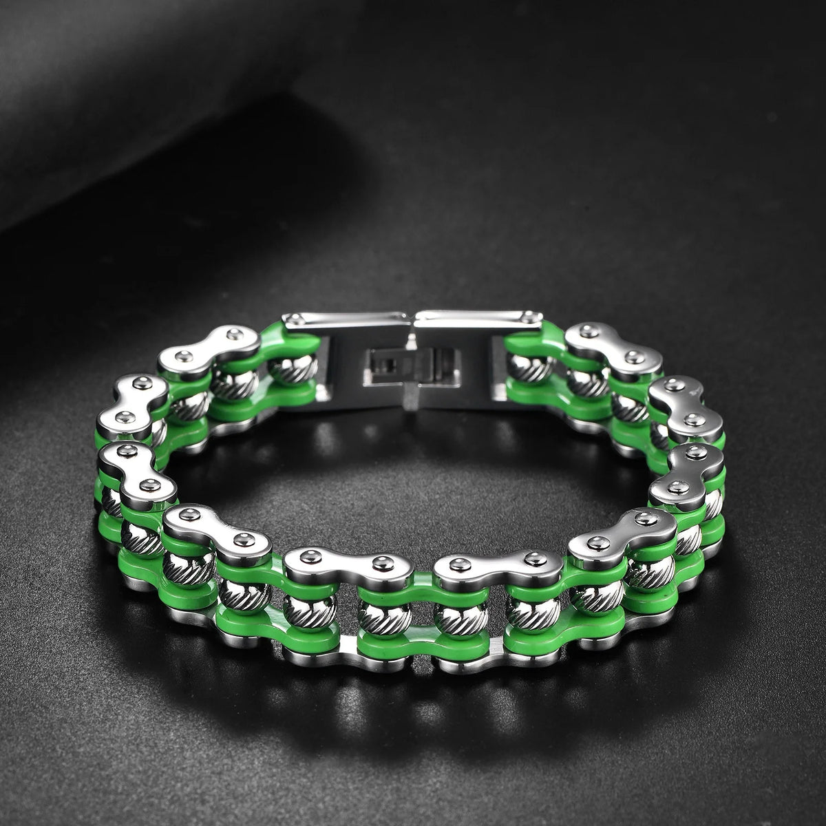 REBEL European American Men's Trendy Rock Style Bicycle Bracelet Hip-Hop Geometric Stainless Steel