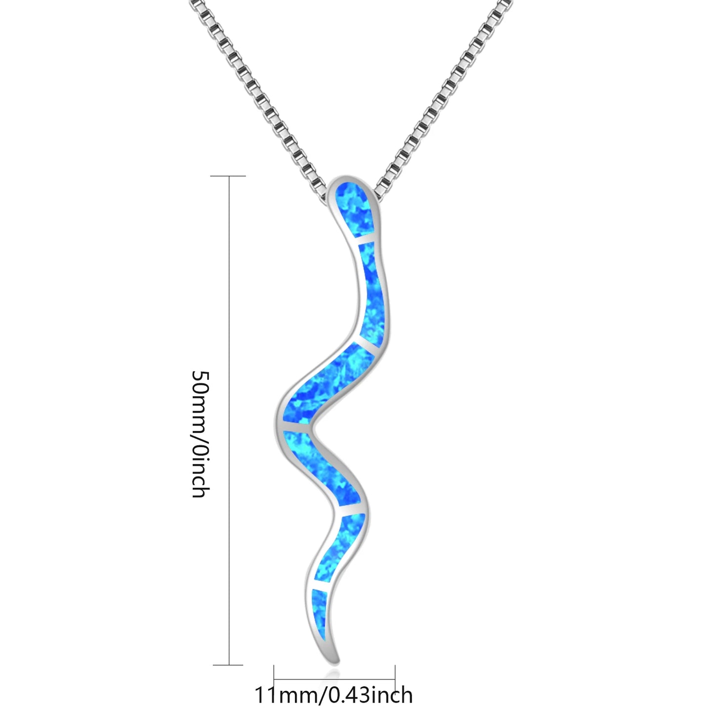 TikTok INS Wind Hawaii Beach Explosion Copper Alloy Opal Snake-Shaped Pendant Necklace Vintage Style Women's Wholesale Silver