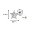 S&S ASTM F136 Titanium Labret Stud | Zircon | 83 Designs | Titanium & Gold