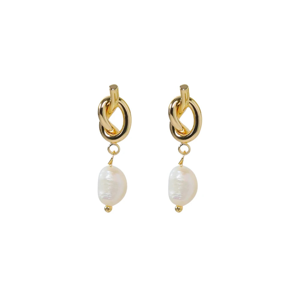 Natural Freshwater Baroque Pearl Earrings Korean Women's Luxury Jewelry Fashion Women's and Girls' Gifts GE1557