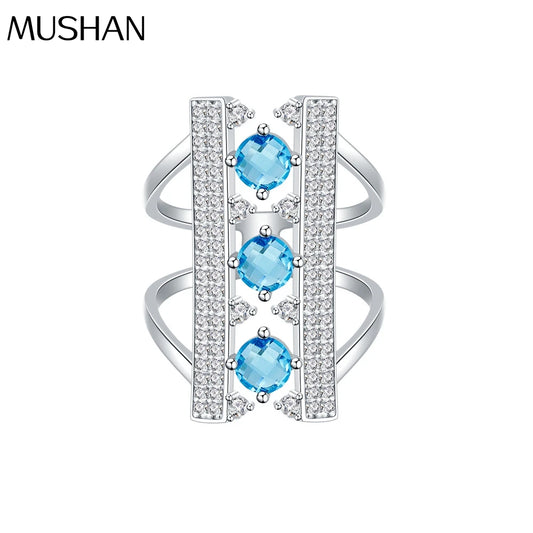 MuShan Jewelry Factory Original New Product Arch Bridge Ring with Female Personality Design 925 Silver Inlaid Zircon Ring