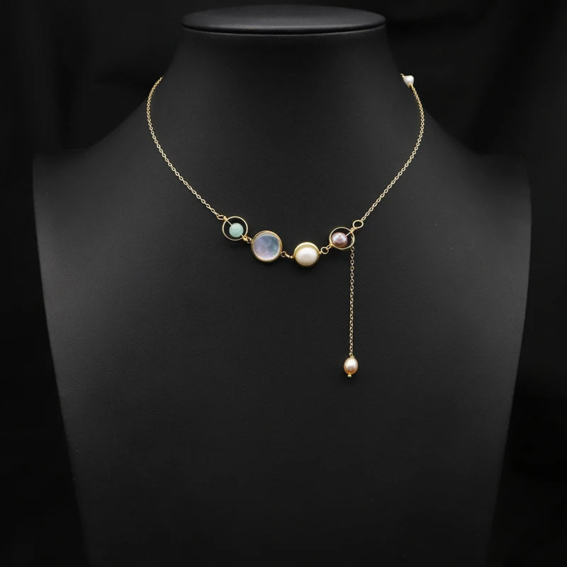 Natural Freshwater Pearl Necklace Simple Personalize Birthday Party Gifts Women Necklace Handmade Jewelry