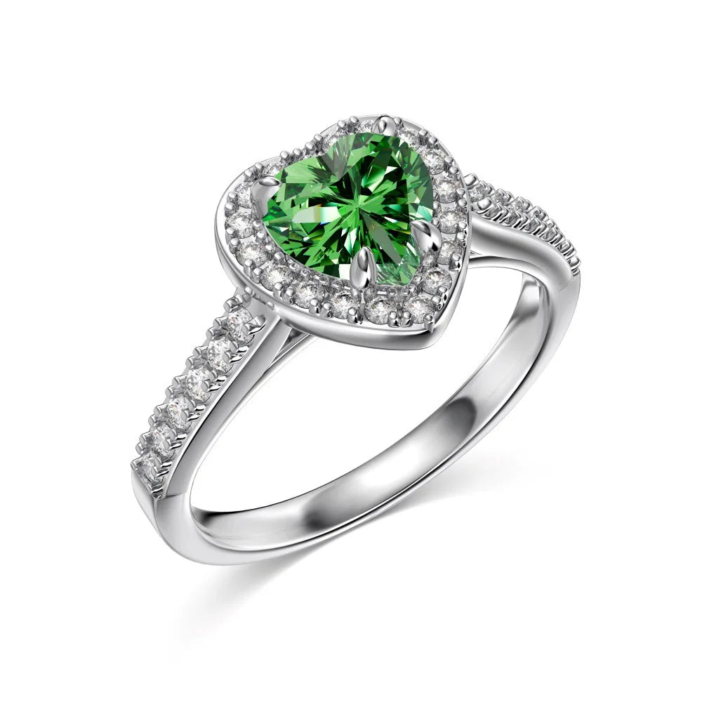 Gemfiori Bestseller S925 Sterling Silver Electroplated Natural Stone Personality Ring Womens Twelve Zodiac Series Wedding Heart Proposal