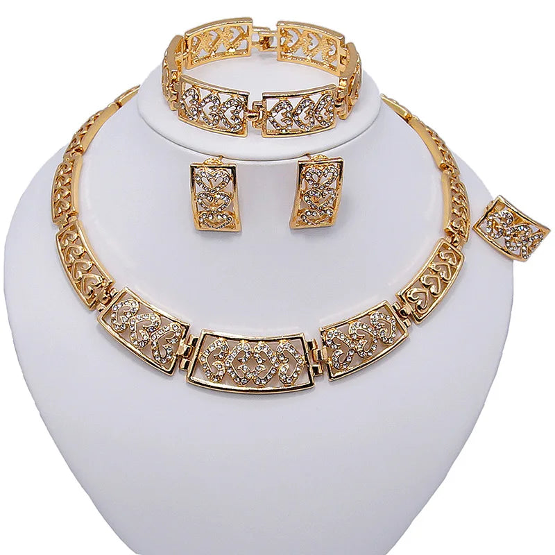 Zhuerrui Italy Brazil Gold Jewelry Set Fashion Vintage 24K High Quality Jewelry Sets Designer Wedding Party Jewelry HD20073214