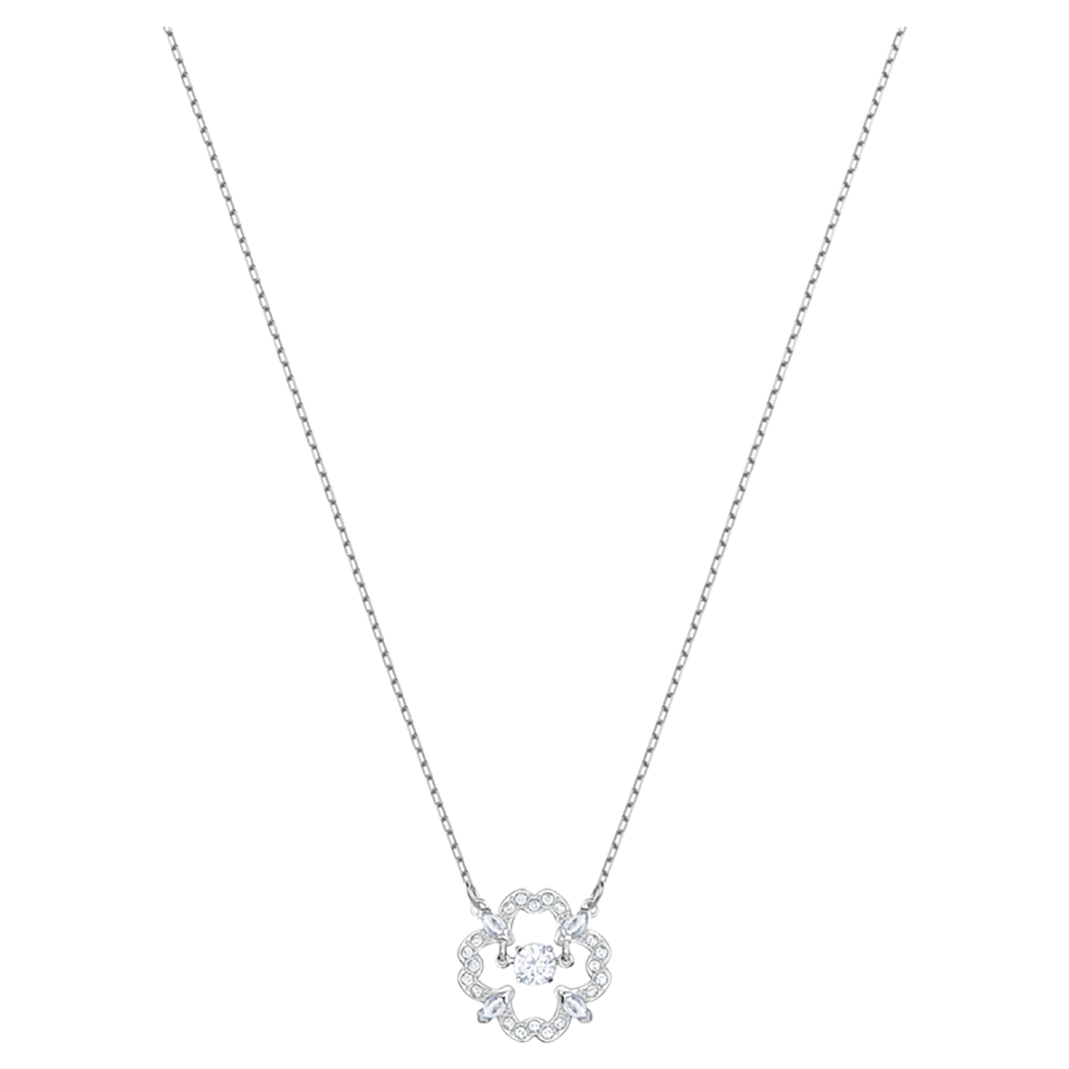 S&S Women Classic Copper Circle Crystal Zircon Pendant Necklace Silver Rose Gold Plated Sparkling Cubic Zirconia Dainty Chain Party