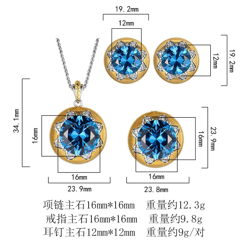 REDheart Women's Trendy Brass Jewelry Set with Gold Plated Zircon Stones Two-Tone Flower Design for Anniversary & Wedding