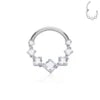 1Pcs Wholesale ASTM F136 Titanium Colorful Square Zircon 16G Nose Ring Hoop Cartilage Earrings Fashion Body Piercing Jeweley